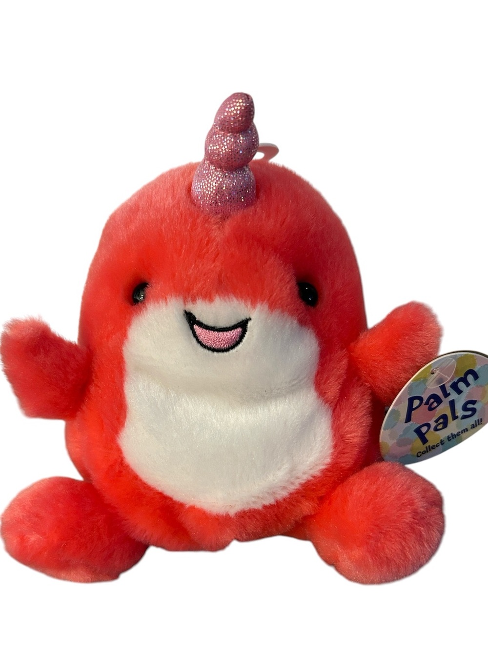 Palm pals Narwhal Plush with Sparkle Horn NEW